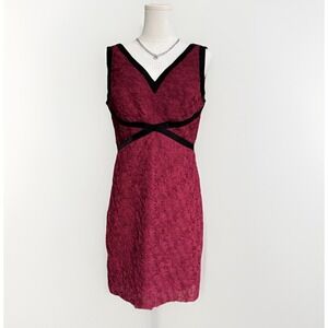 Vintage Sleeveless Babydoll Midi Dress Size L Burgundy Coquette Dark Fairy